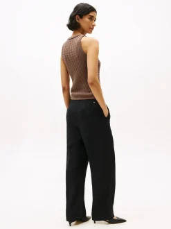 naisten hihaton neule, CO CABLE FINE SLIM SWEATER>Tommy Hilfiger