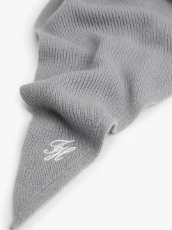 naisten huivi TOMMY SCRIPT CASH TRIANGLE SCARF, vaaleanharmaa><noscript><img width=