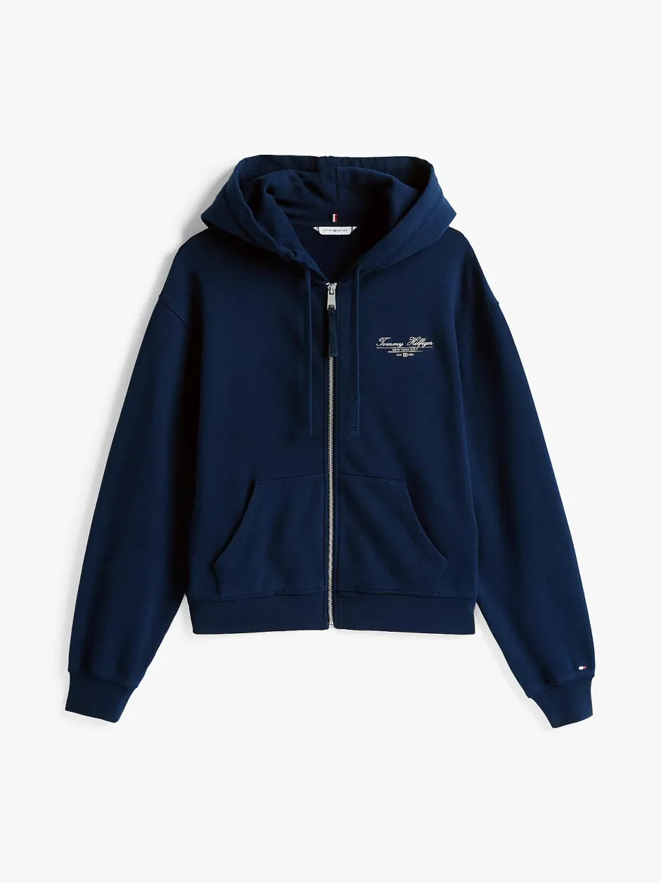 naisten huppari, REG SCRIPT ZIP HOODIE>Tommy Hilfiger Clearance