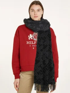 Naisten Huivi, TH MONOGRAM WOOL SCARF>Tommy Hilfiger Sale