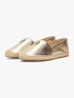 naisten kengät, TH LOGO METALLIC LEATHER ESPADRILLE>Tommy Hilfiger Outlet