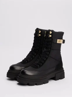 Naisten Kengät, BIKER LEATHER MIX LACE-UP>Tommy Hilfiger Sale