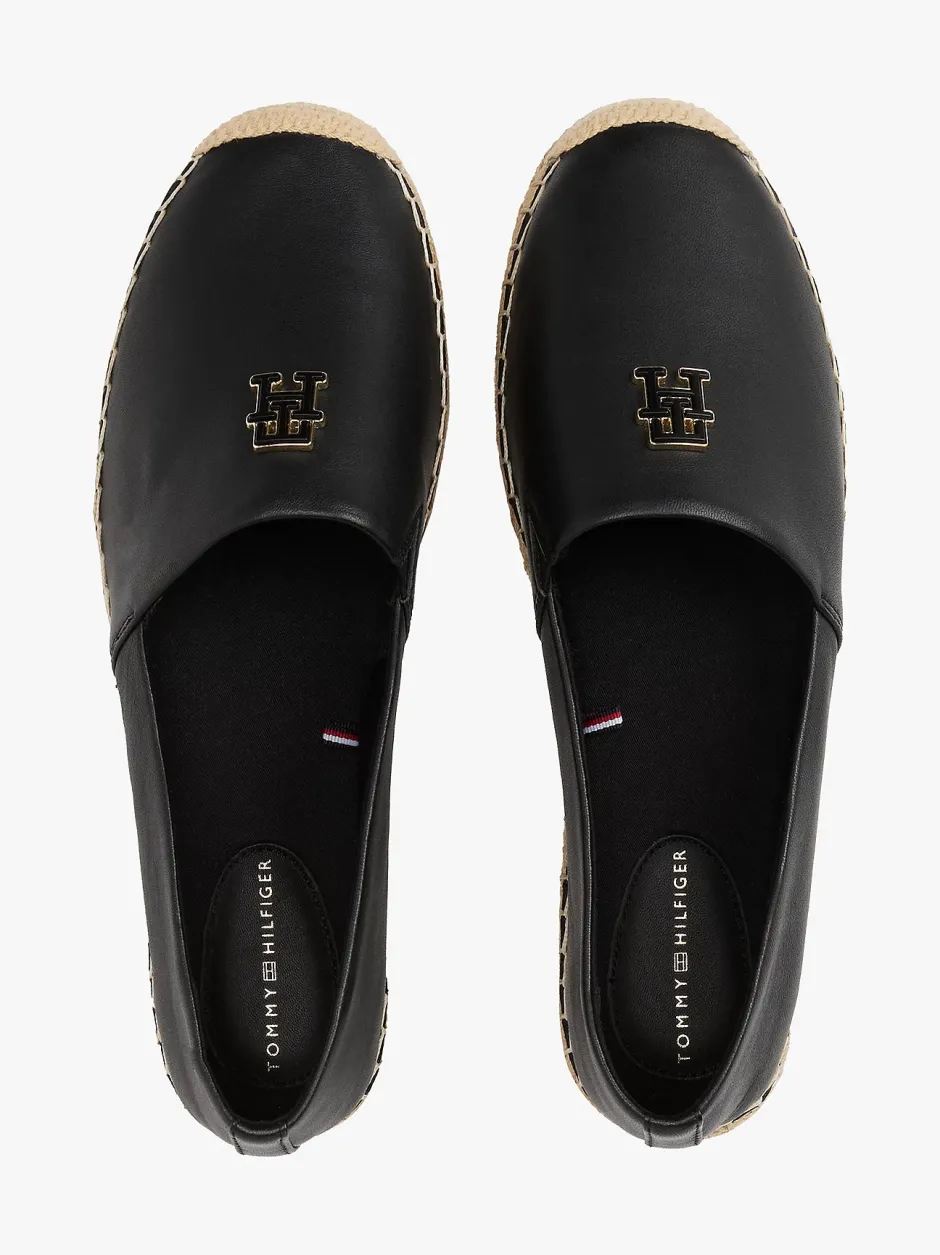naisten kengät, TH LOGO LEATHER ESPADRILLE>Tommy Hilfiger