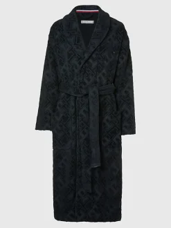 Naisten Kylpytakki, BATHROBE WITH JACQUARD>Tommy Hilfiger Hot