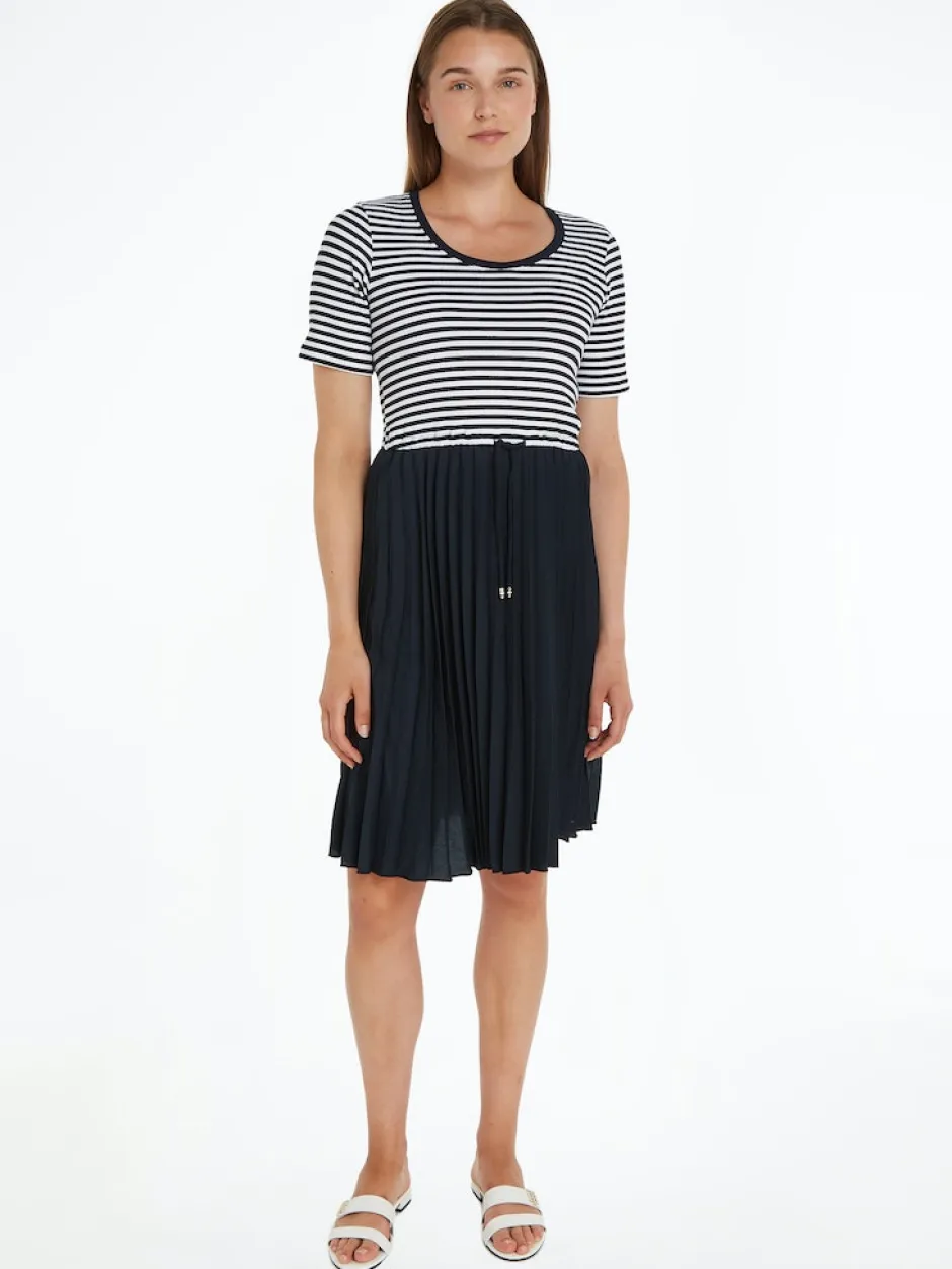 Naisten Mekko RIB CNK PLEATED KNEE DRESS>Tommy Hilfiger