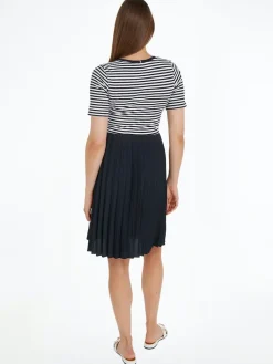 Naisten Mekko RIB CNK PLEATED KNEE DRESS>Tommy Hilfiger
