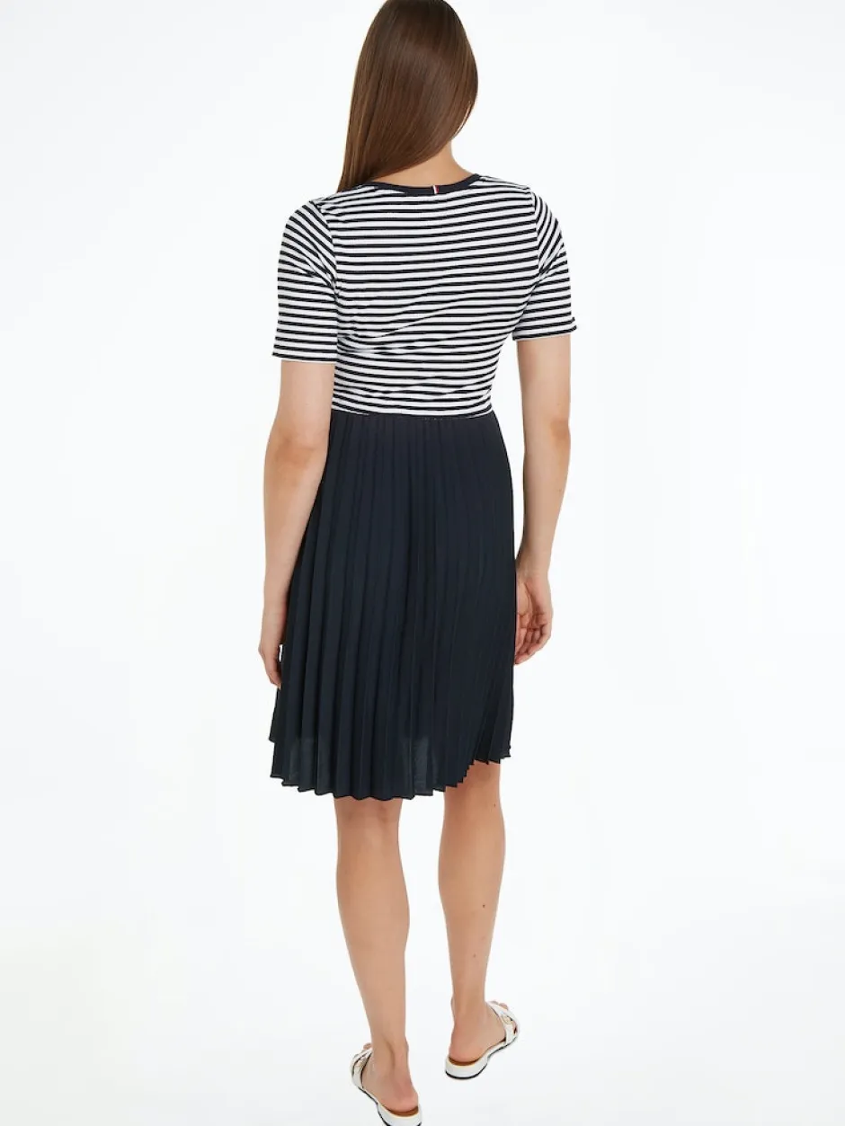 Naisten Mekko RIB CNK PLEATED KNEE DRESS>Tommy Hilfiger