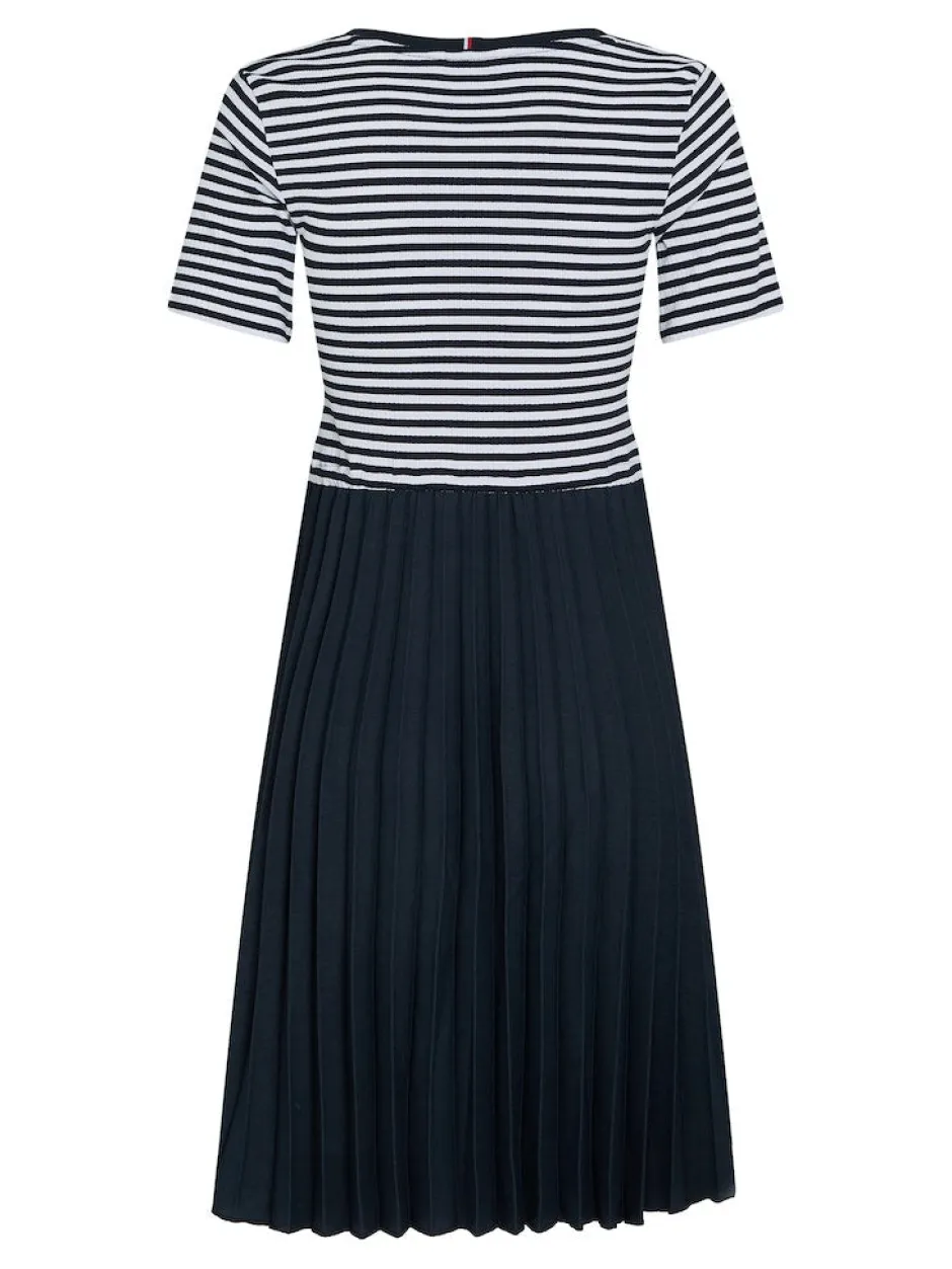 Naisten Mekko RIB CNK PLEATED KNEE DRESS>Tommy Hilfiger