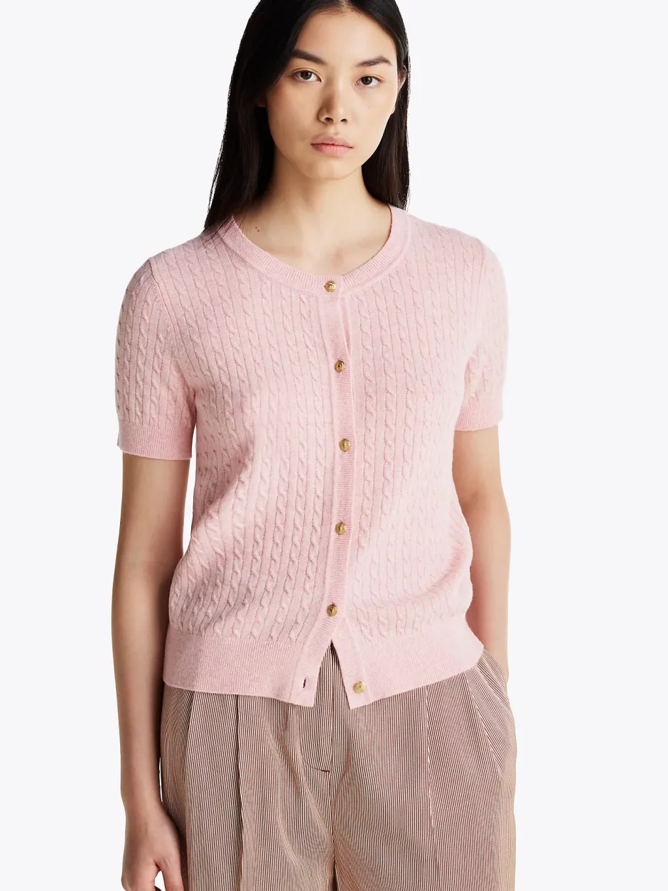 Naisten Neuletakki, MINI CABLE C-NK CARDI SS>Tommy Hilfiger Online