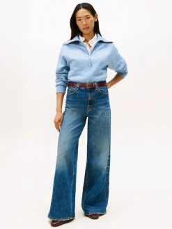 naisten neule, CLASSIC SCRIPT FLEECE HALF ZIP><noscript><img width=