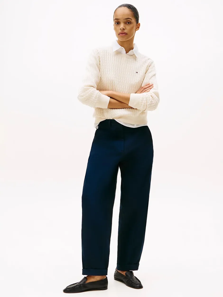 naisten neulepusero CO Cable C-NK LS Sweater,>Tommy Hilfiger Outlet