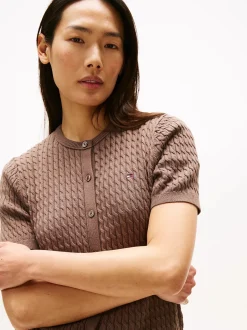 naisten neuletakki, CO CABLE FINE SS C-CARDIGAN>Tommy Hilfiger Hot