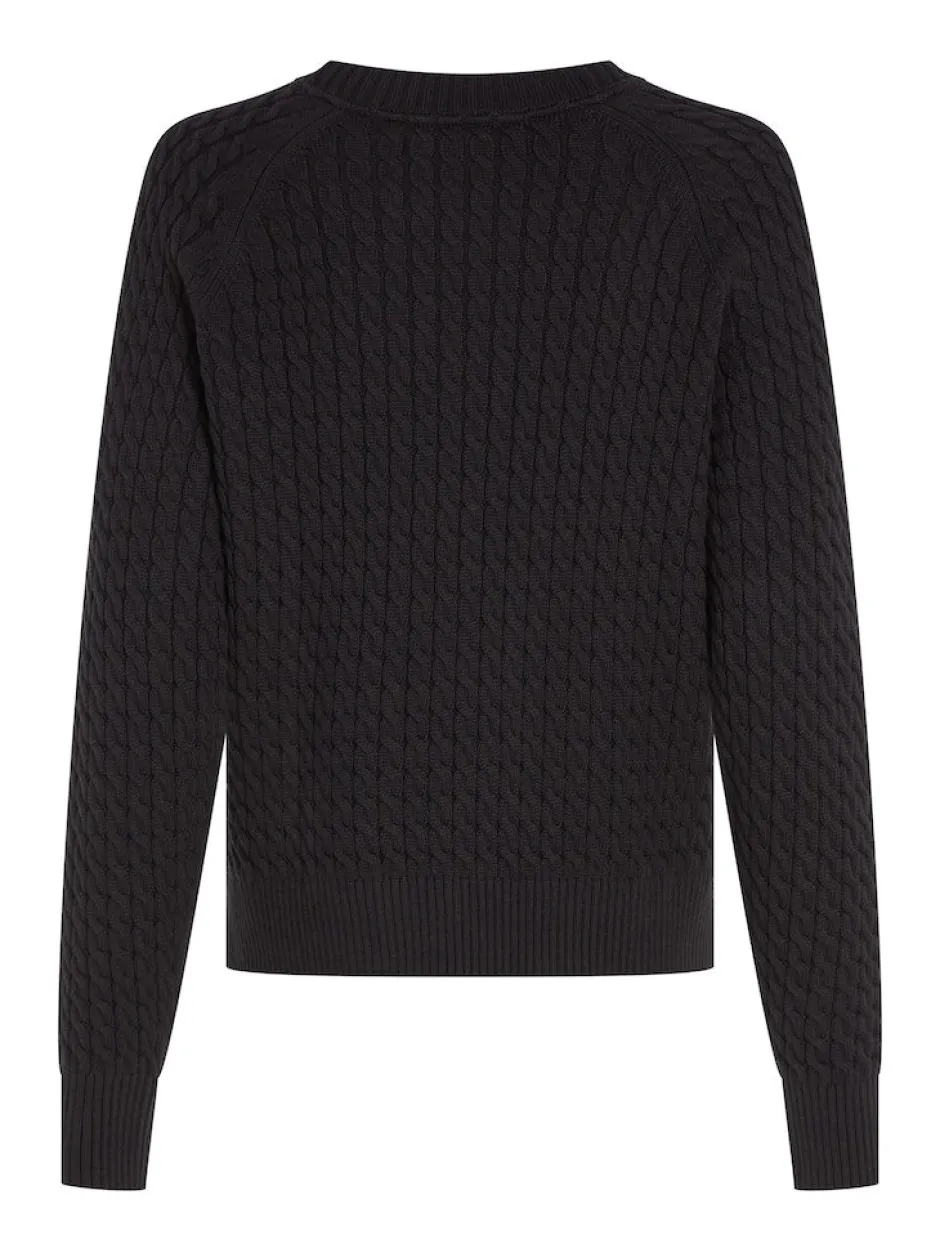naisten neule, CO MINI CABLE C-NECK SWEATER>Tommy Hilfiger New