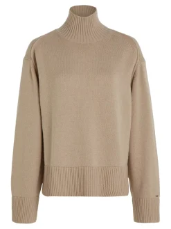 Naisten Neule, WOOL BLEND MOCK-NK SWEATER><noscript><img width=