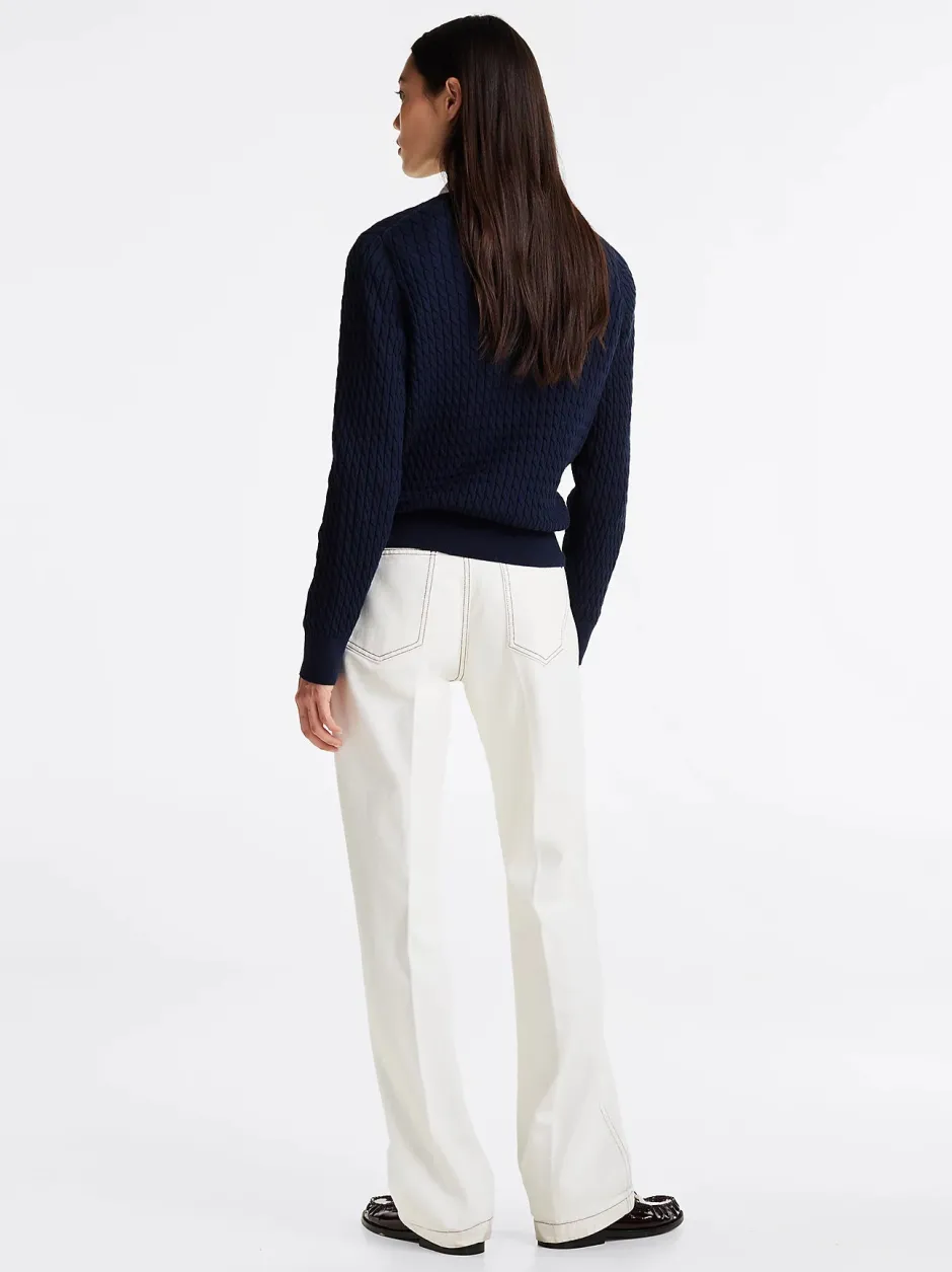 Naisten Neule, CO CABLE FINE GG V-NK LS SWEAT>Tommy Hilfiger Discount