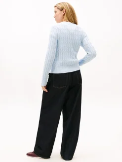 naisten neulepusero CO CABLE MID GG C-NK LS SWT,>Tommy Hilfiger New