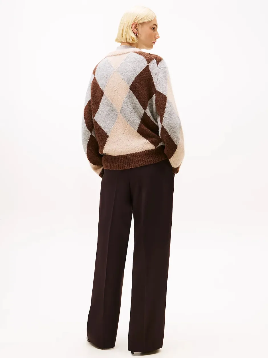 naisten neulepusero ALPACA BLEND ARGYLE C-NK LS SWEATER,>Tommy Hilfiger Sale