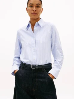 naisten paitapusero Oxford AOP Relaxed Shirt,>Tommy Hilfiger