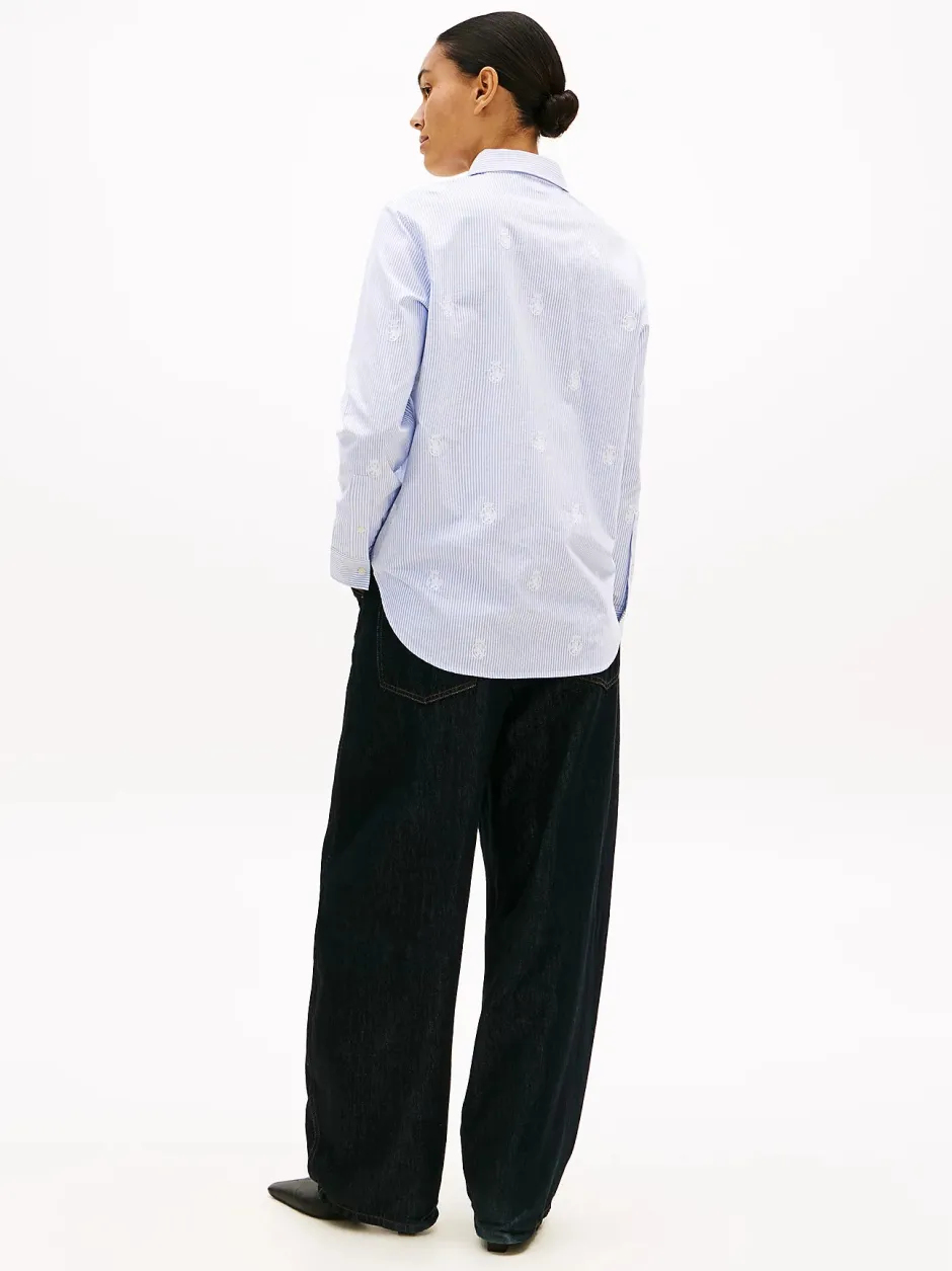 naisten paitapusero Oxford AOP Relaxed Shirt,>Tommy Hilfiger