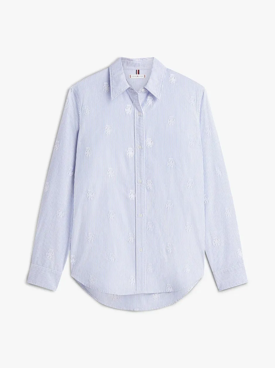 naisten paitapusero Oxford AOP Relaxed Shirt,>Tommy Hilfiger