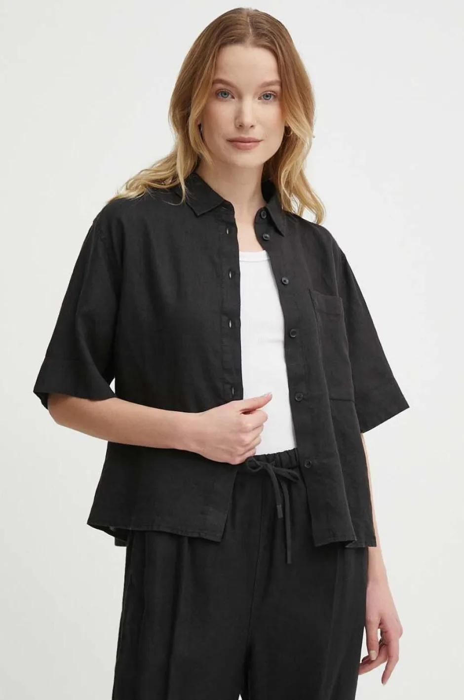 naisten pellavapaita, LINEN SS SHIRT>Tommy Hilfiger Hot