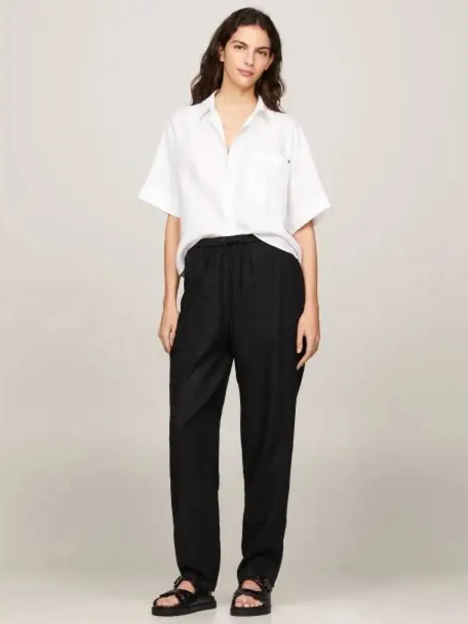 naisten pellavapaita, LINEN SS SHIRT>Tommy Hilfiger