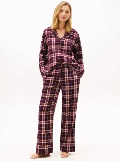 naisten pyjama LS FLNL SHIRT PJ PANTS SET,>Tommy Hilfiger Online