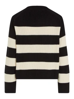 Naisten Raidallinen Neulepaita, CO CARDI STITCH C-NK SWT><noscript><img width=