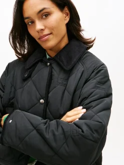 naisten tikkitakki Padded Flag Quilted Coat,>Tommy Hilfiger Clearance