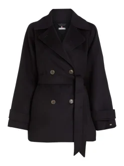 Naisten VillakangasTakki, DF WOOL BLEND SHORT TRENCH><noscript><img width=