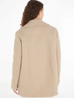 Naisten Villakangastakki, RELAXED WOOL BLEND PEACOAT>Tommy Hilfiger Outlet