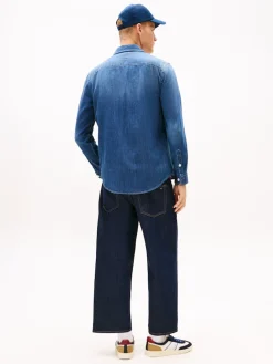 miesten farkkupaita TJM Denim Regular Fir Shirt EXT, sininen>Tommy Jeans Hot