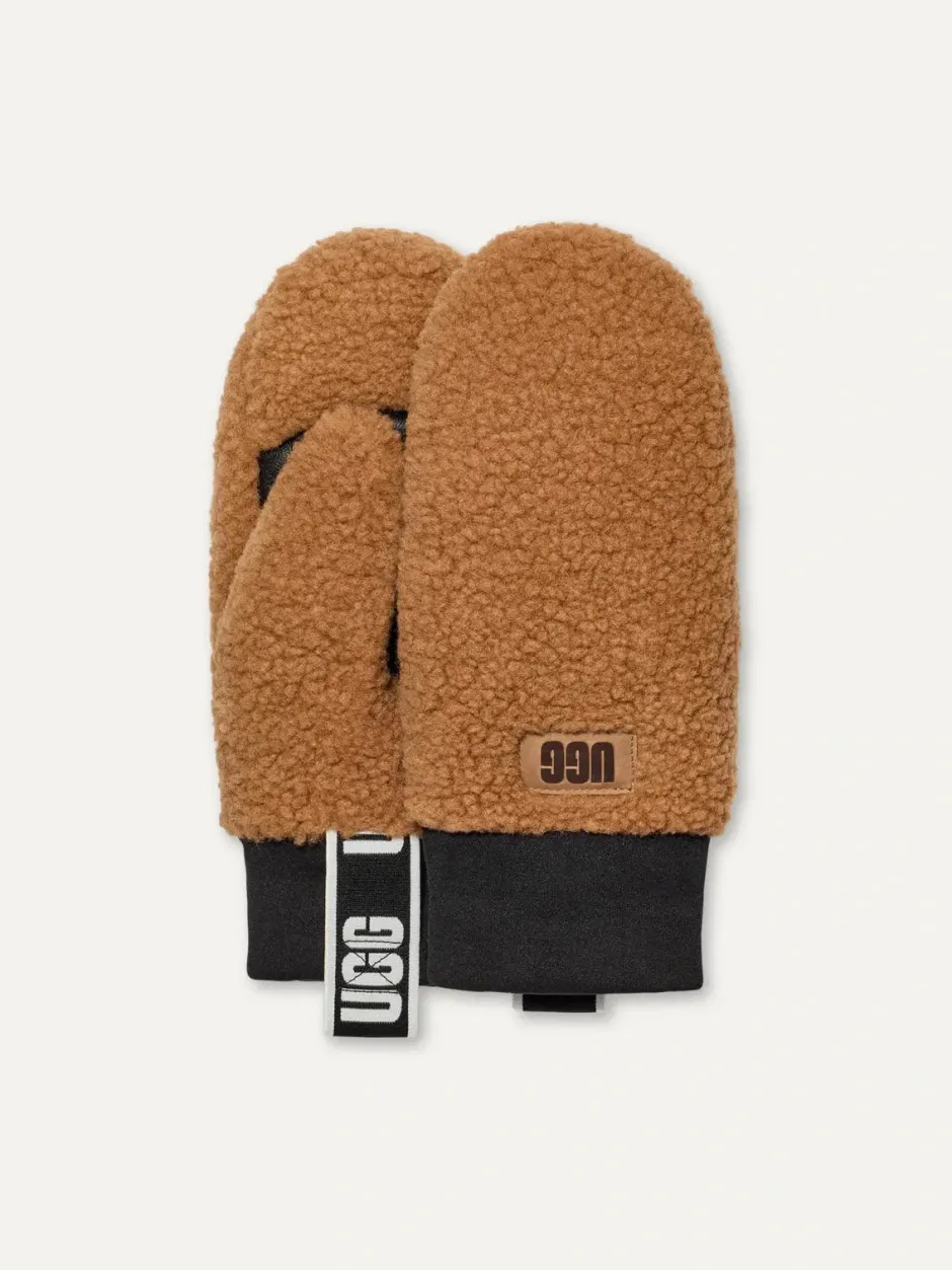 Naisten Käsineet, W FLUFF MITTEN WITH LOGO TAPE>UGG Discount