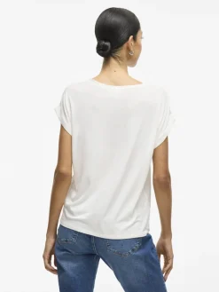 lyhythihainen toppi, VIELLETTE S/S SATIN TOP>Vila