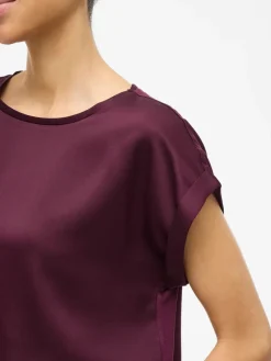 lyhythihainen toppi, VIELLETTE S/S SATIN TOP><noscript><img width=