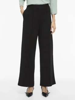 naisten housut VIWINNIE CLUA HW WIDE PANTS, musta><noscript><img width=