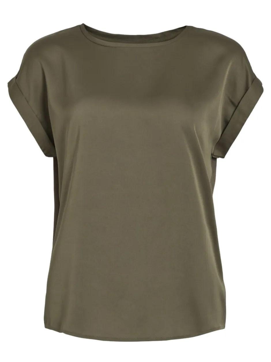 naisten lyhythihainen toppi K-Viellette S/S Satin Top - NOOS,>Vila Outlet
