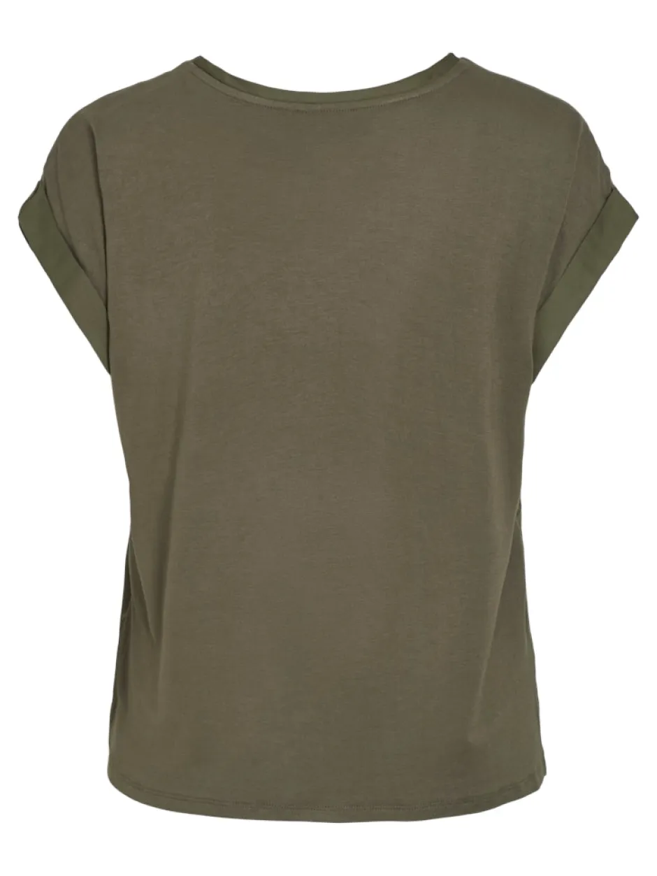 naisten lyhythihainen toppi K-Viellette S/S Satin Top - NOOS,>Vila Outlet