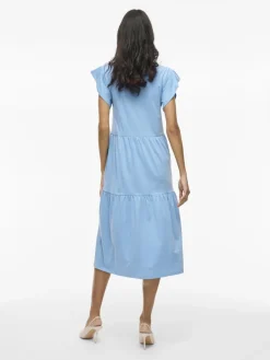 naisten mekko, VISUMMER S/S MIDI DRESS>Vila Discount