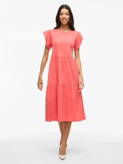 naisten mekko, VISUMMER S/S MIDI DRESS>Vila Online