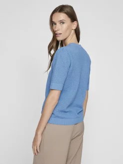 naisten neulepusero, VIDALO O-NECK S/S KNIT TOP>Vila Discount
