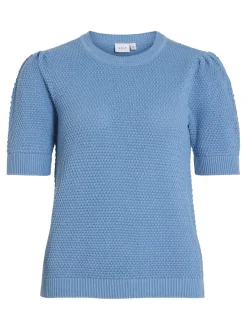 naisten neulepusero, VIDALO O-NECK S/S KNIT TOP><noscript><img width=