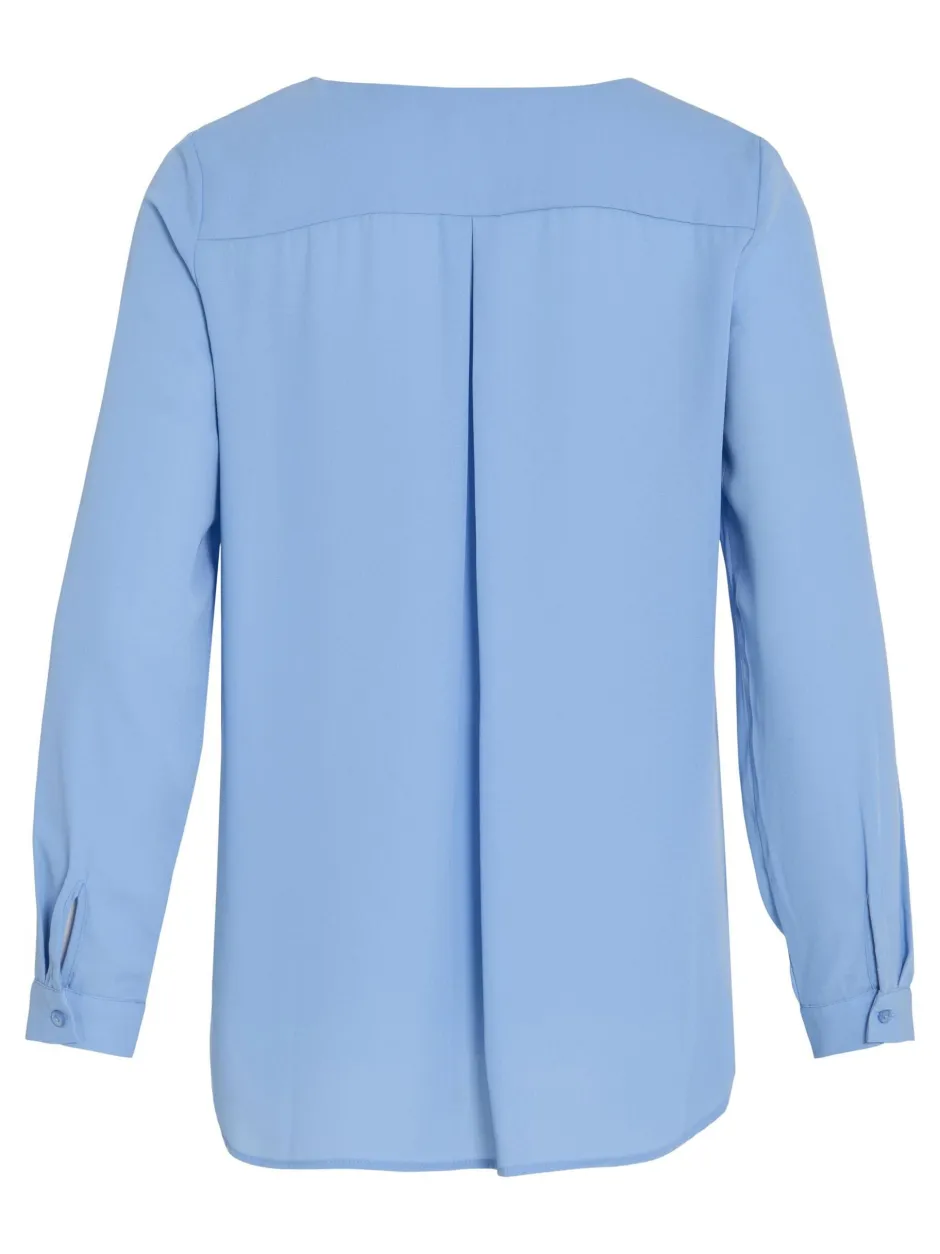 naisten paita Vilucy LS Shirt, sininen>Vila Best