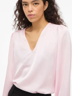 naisten pusero Vielette L/S Smock Satin Top,><noscript><img width=