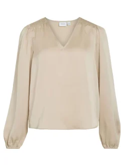 naisten pusero Vielette L/S Smock Satin Top,><noscript><img width=