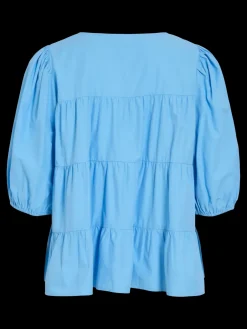 naisten pusero Vikelli 3/4 O-Neck Top, sininen>Vila Discount