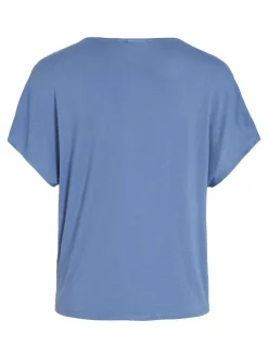 naisten satiinitoppi, VIELLETTE V-NECK S/S SATIN TOP><noscript><img width=