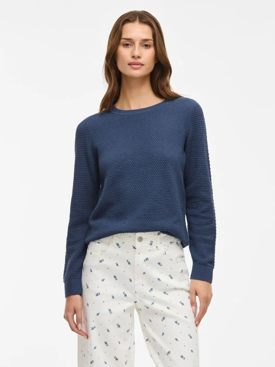 neule, K-VIDALO O-NECK L/S KNIT TOP- NOOS>Vila Clearance
