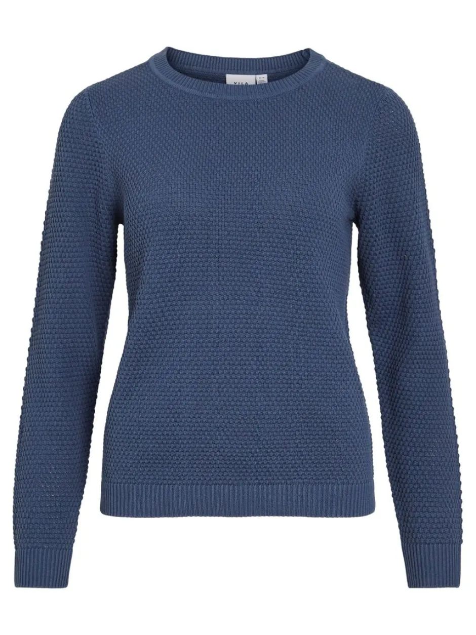 neule, K-VIDALO O-NECK L/S KNIT TOP- NOOS>Vila Clearance
