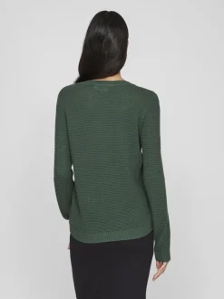 neule, VIDALO O-NECK L/S KNIT TOP Armeijanvihreä>Vila Clearance